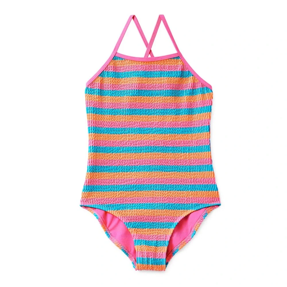 THERESBOUTS Xl 16 Girls Striped One Piece Swimsuit